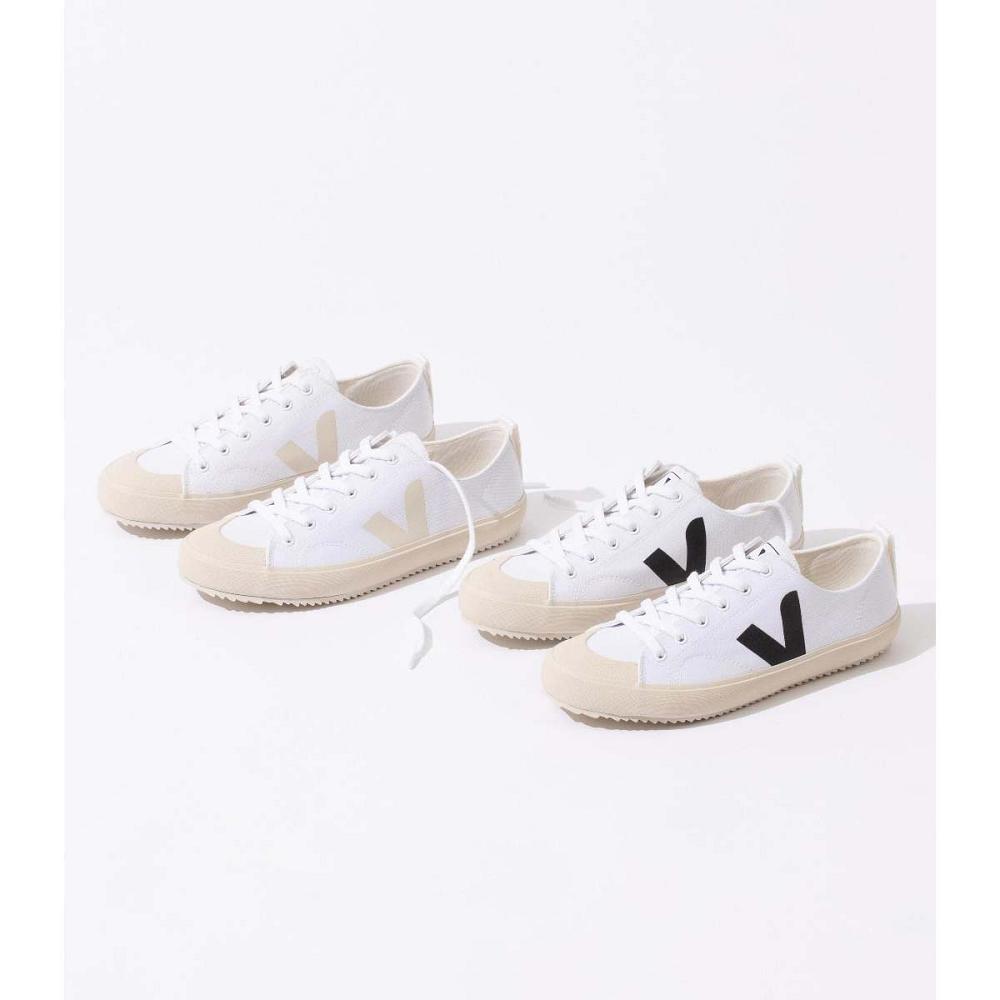 Women's Veja NOVA CANVAS Shoes White/Black | ZA 531WNB